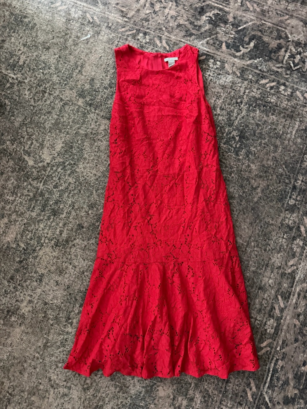 H&M Red Lace Midi Dress